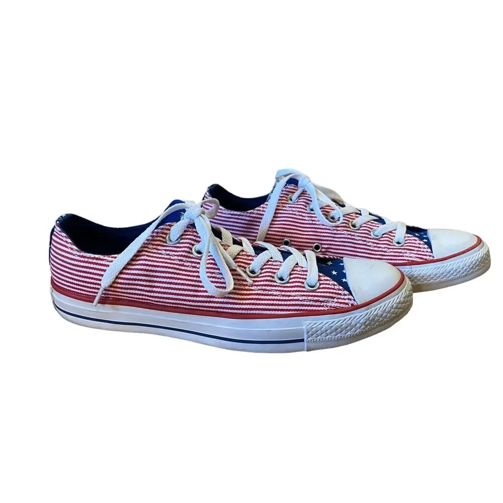 Converse Chuck Taylor All Stars & Stripes Sneakers Mens 8 Womens 10 4th Of July - Picture 6 of 12